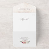 Earthy Shade Flowers Elegant Boho Wedding All In One Uitnodiging (Buitenkant)