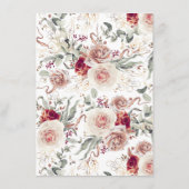 Earthy Shade Flowers Elegant Boho Wedding Details Informatiekaartje (Achterkant)