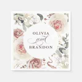 Earthy Shade Flowers Elegant Boho Wedding Servet