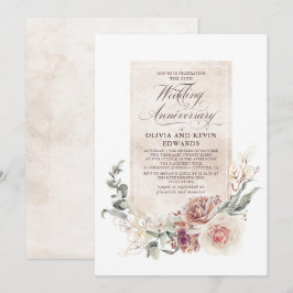 Earthy Shade Flowers Elegant Wedding Jubileum Kaart