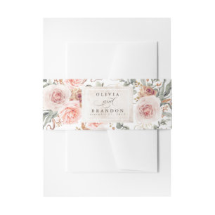 Earthy Shade Flowers Pattern Elegant Wedding Uitnodigingen Wikkel