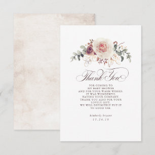 Earthy Shades Floral Baby shower Hartelijk dank Bedankkaart