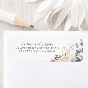 Earthy Shades Floral Elegant Label