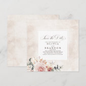 Earthy Shades Floral Elegant Save the Date Aankondiging (Voorkant / Achterkant)