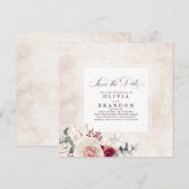 Earthy Shades Floral Elegant Save the Date Aankondiging (Voorkant / Achterkant)