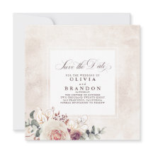 Earthy Shades Floral Elegant Save the Date