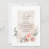 Earthy Shades Flowers Boho Elegant Bridal Shower Kaart (Voorkant)