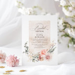 Earthy Shades Flowers Boho Elegant Bridal Shower Kaart<br><div class="desc">This gorgeous romantic bridal shower invitation is the perfect blend of classic and boho-inspired. The sophisticated dreamy script font,  along with our soft pastel botanical design,  adds just the right amount of elegance to help complement your wedding theme.</div>