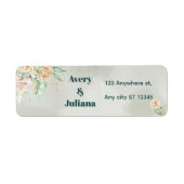 Earthy Shades Flowers Boho Elegant Sage Green Etiket (Voorkant)