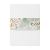 Earthy Shades Flowers Boho Elegant Sage Green Uitnodigingen Wikkel (Achterkant Voorbeeld)