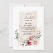 Earthy Shades Flowers Boho Elegant Vrijgezellenfee Kaart (Voorkant)