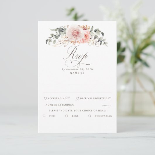 Earthy Shades Foliage Boho Wedding RSVP (Staand voorkant)