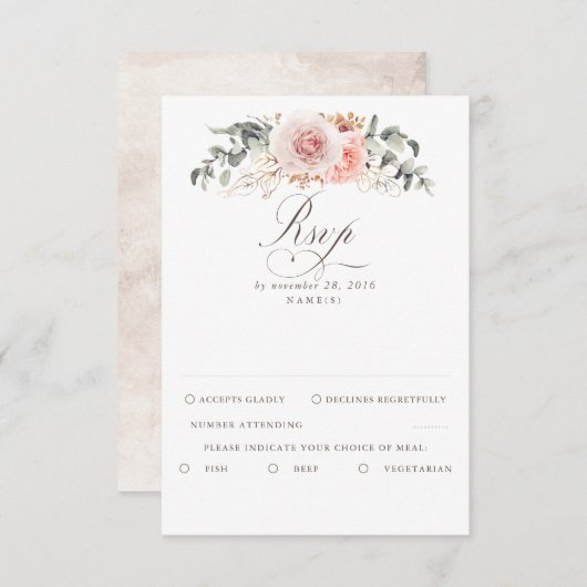 Earthy Shades Foliage Boho Wedding RSVP (Voorkant / Achterkant)