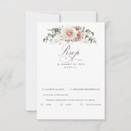 Earthy Shades Foliage Boho Wedding RSVP Kaartje