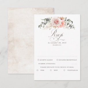 Earthy Shades Foliage Boho Wedding RSVP Kaartje