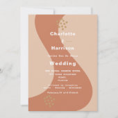 Earthy Soft Terracotta Modern Abstract Wedding IV Kaart (Voorkant)