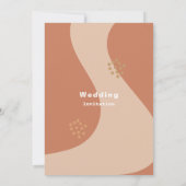 Earthy Soft Terracotta Modern Abstract Wedding IV Kaart (Achterkant)