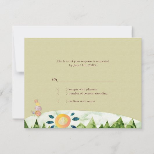 Earthy Starry Kokopelli Wedding RSVP Kaartje (Achterkant)
