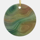 Earthy Strata | Emerald Green Brown Gold Agate Keramisch Ornament (Voorkant)