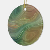 Earthy Strata | Emerald Green Brown Gold Agate Keramisch Ornament (Links)