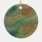 Earthy Strata | Emerald Green Brown Gold Agate Keramisch Ornament (Achterkant)