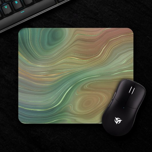 Earthy Strata | Emerald Green Brown Gold Agate Muismat