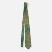 Earthy Strata | Emerald Green Brown Gold Agate Stropdas (Achterkant)