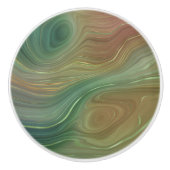 Earthy Strata | Neutraal groen bruin goudgas Keramische Knop (Voorkant)