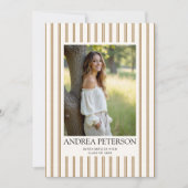Earthy Stripes Graduation Photo Collage QR Code Aankondiging (Voorkant)
