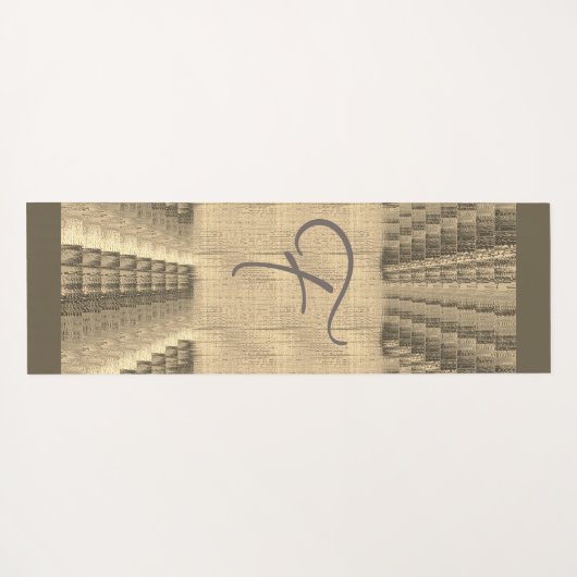 Earthy Suede Sable Beige Faded Woven Canvas Kijk u Yogamat (Achterkant (horizontaal))