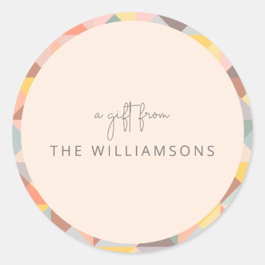 Earthy Taupe Yellow Herfst Gift van aangepaste naa Ronde Sticker (Voorkant)