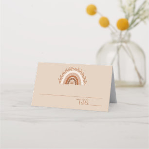 Earthy Terracotta Boho Rainbow Place Kards Plaatskaartje