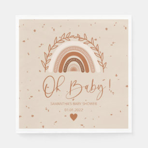 Earthy Terracotta Boho Rainbow Table Napkins Servet