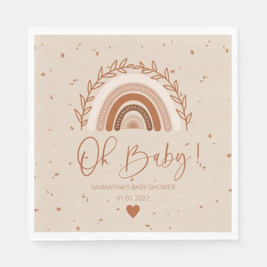 Earthy Terracotta Boho Rainbow Table Napkins Servet (Voorkant)