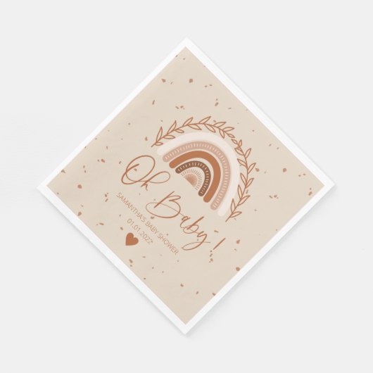 Earthy Terracotta Boho Rainbow Table Napkins Servet (Hoek)