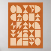 Earthy Terracotta Modern Geometric Shapes Art Poster (Voorkant)