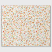 Earthy Terracotta Whimsical Flowers Handdrawn Fall Cadeaupapier (Vlak)