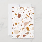 Earthy Terrazzo Pattern Save the Date Aankondiging (Achterkant)