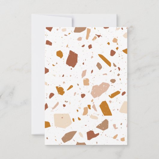 Earthy Terrazzo Pattern Save the Date Aankondiging (Achterkant)