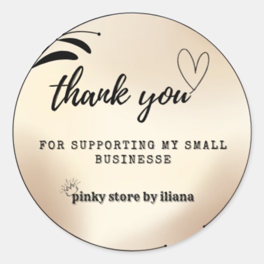 Earthy Thank You For Supporting My Small Business Ronde Sticker (Voorkant)
