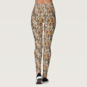 Earthy Tone Crowded Dog Face Mix Pattern Leggings (Achterkant)