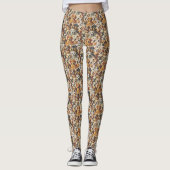 Earthy Tone Crowded Dog Face Mix Pattern Leggings (Voorkant)
