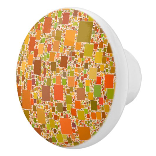 Earthy Tone Geometric Trendy Abstract Artwork Keramische Knop (Rechts)