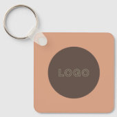 Earthy Tone Logo QR Code Double Sided Keychain (Voorkant)