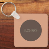 Earthy Tone Logo QR Code Double Sided Keychain (Voorkant)