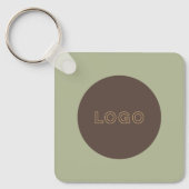 Earthy Tone Logo QR Code Double Sided Keychain (Voorkant)