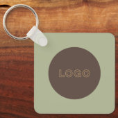 Earthy Tone Logo QR Code Double Sided Keychain (Voorkant)