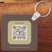 Earthy Tone Logo QR Code Double Sided Keychain (Achterkant)