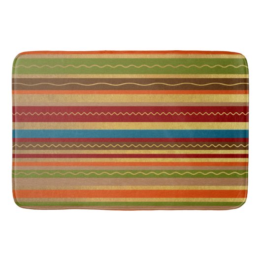 Earthy Tone Stripes Badmat (Voorkant)