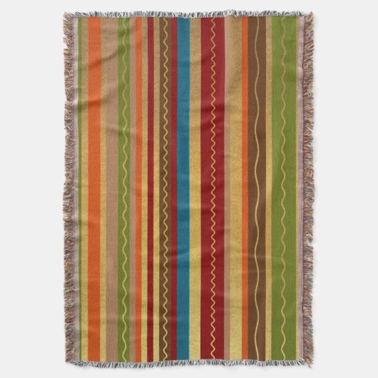 Earthy Tone Stripes Deken (Voorkant Verticaal)